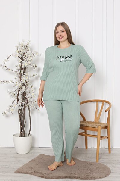 FAMES PİJAMA Plus Size Εποχιακό Σετ Πιτζάμες Άνετο