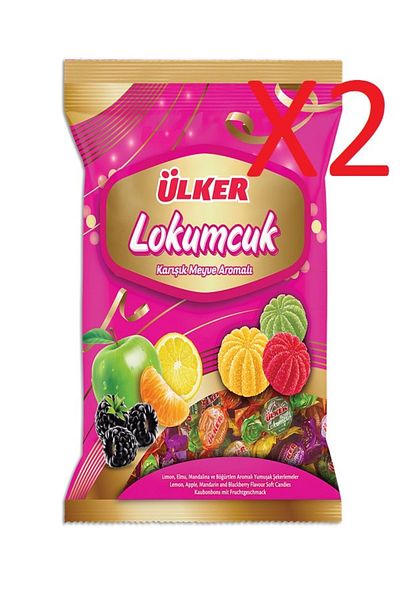 Ülker Turkish Delight with Soft Sugar - Fruit, 350Gr X 2 Pack