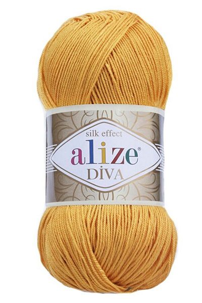 Alize 5 τεμάχια Diva Mercerized String Καλοκαιρινό μπικίνι μπουστάκι Μπλούζα πλεκτό σχοινί σαφράν 488