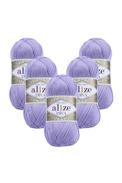 Alize Νήματα πλεξίματος χειρός Diva 5 τεμαχίων 158 ανοιχτό λιλά