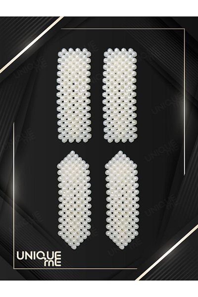 UNIQUE ME Set de 4 catarame Pearl Love Pearl (8 cm)