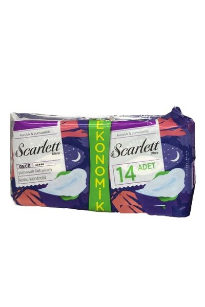 SCARLETT Scarlet Ultra Hijyenik Gece Pedi Kuruluk Yumuşaklık Ekonomik Paket 14 Adet