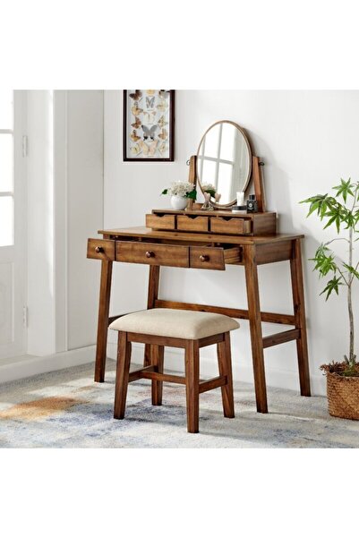 mikey office Ahşap Gemisi Venize Makyaj Masa Takımı
