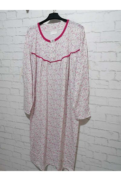 anne moda ankara قميص نوم قطني رقيق بأكمام طويلة