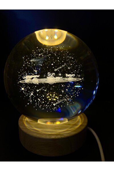 doğan hediyelik 3D GEZEGEN KRİSTAL TOPLU USB KABLOLU LED IŞIKLI MEGA BOY CAM ...