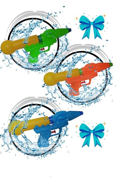 zanur Total 3 Pieces. 2 Large Size Pump Water Guns (with 1lt Chamber) and Gift (Small Water Gun)