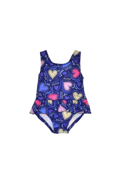 BENİZ BEBE Costum de baie pentru fete costum de baie cu imprimeu digital pentru piscina de marecu fustă inima