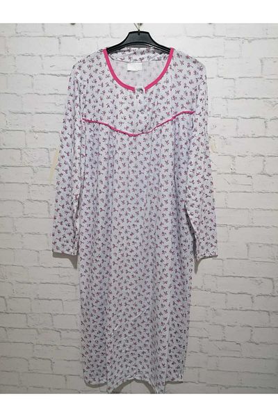 anne moda ankara Long Sleeve Full Summer Thin Cotton Nightgown