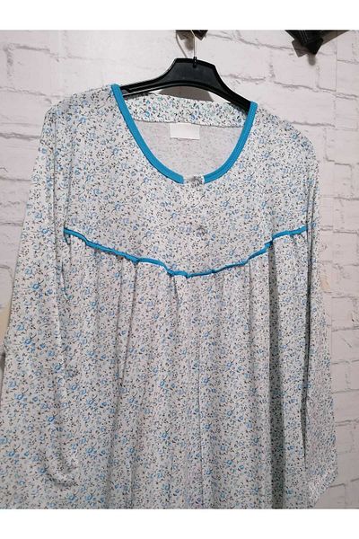 anne moda ankara Cămașă de noapte subțire din bumbac cu mânecă lungă