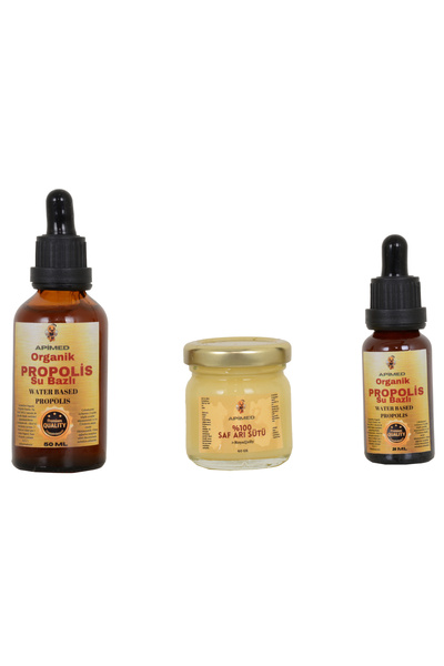 APİMED PROPOLİS SU BAZLI(20ML)+ARI SÜTÜ(40GR)+PROPOLİS SU BAZLI(50GR)