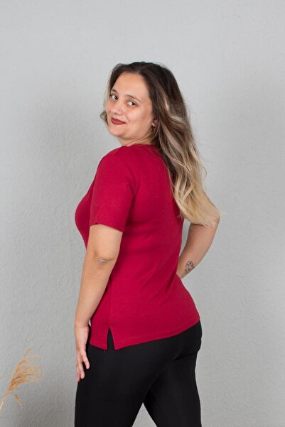 Truva XXL White Piping Colorful Plus Size Blouse - B115