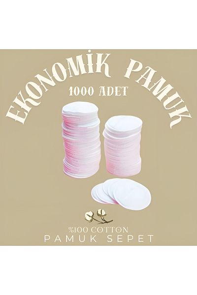 yakalı Economical Round Stitched Makeup Removal Facial Pad - 100% Disc Cotton (Cotton) 1000 Pieces