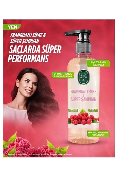 Eyüp Sabri Tuncer Vinegar Raspberry Super Shampoo - 100ml x 3 Pcs, Raspberry Vinegar