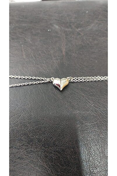 ema سوار معدني على شكل قلب مغناطيسي باللون الرمادي مكون من قطعتين هدية أنيقة