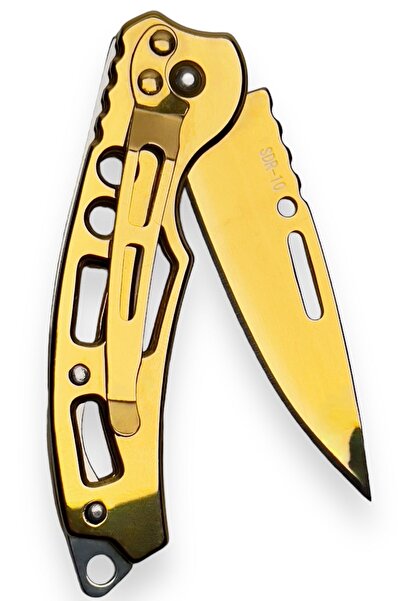 kopilininja SDR-10 Mini Gold Çakı Altın Renk Paslanmaz Çelik Anahtarlık Çakı 15cm