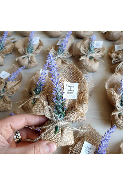Mekece Nikah Şekeri Söz Nişan Düğün Hediyelikleri Lavantalı Jüt Kese Nks-42J ...