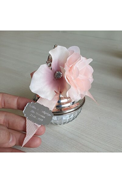 Mekece Nikah Şekeri Söz ve Nişan Hediyeliği Pleksi Etiketli Kristal Cam Lokum...