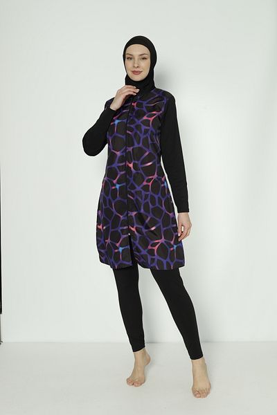 TRİYA FASHİON Hijab Zippered Women's Swimsuit