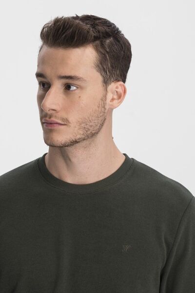 hateko Ανδρικό φούτερ χακί με λαιμόκοψη