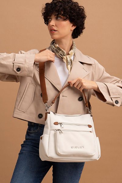Sisley Geantă de umăr de damă bej - SLY029
