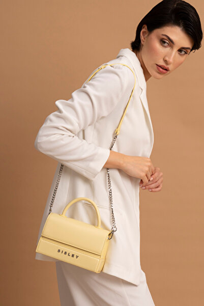 Sisley حقيبة يد نسائية صفراء - موديل SLY114