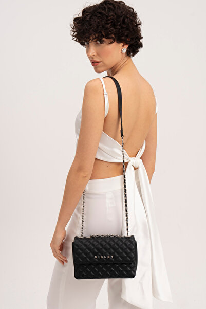 Sisley حقيبة كتف نسائية سوداء - SLY080