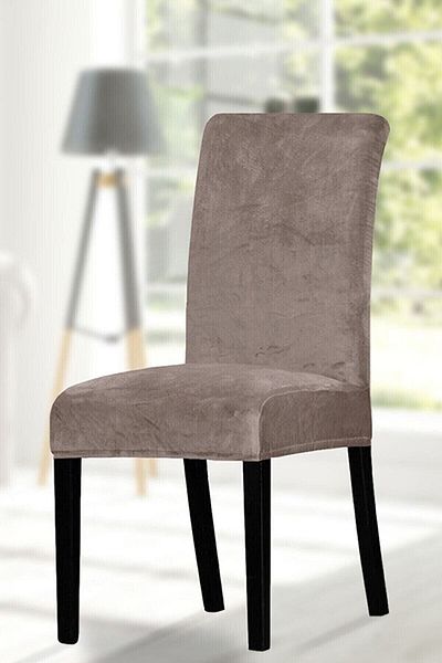 Buem Velvet Lycra Κάλυμμα Καρέκλας Κάλυμμα Καρέκλας 1 Τεμάχιο (ΚΑΦΕ ΧΡΩΜΑ)