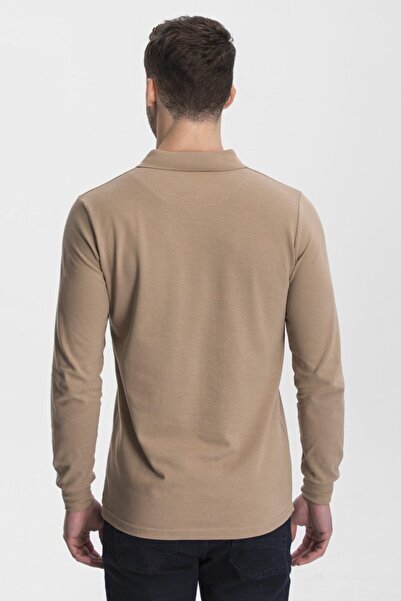 hateko Tricou pentru bărbați, din bumbac, cu mânecă lungă, cu gât polo