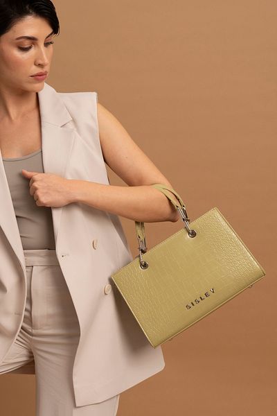 Sisley Geantă de mână verde pentru femei - SLY117