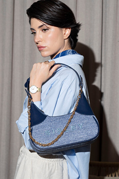 Sisley СИНЬО ДАМСКА ЧАНТА ЗА РАМЕНА - SLY066