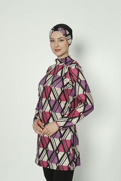 TRİYA FASHİON Patterned Women's Hijab Swimsuit