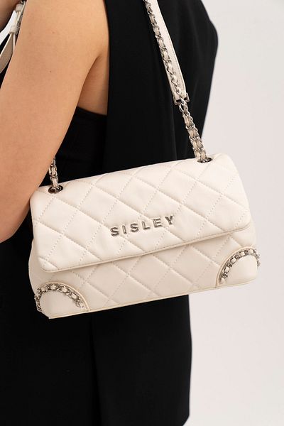 Sisley Geantă albă de umăr pentru femei - SLY077