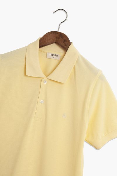 hateko Μπλουζάκι με γιακά πόλο από 100% βαμβάκι Classic Cut Light Yellow