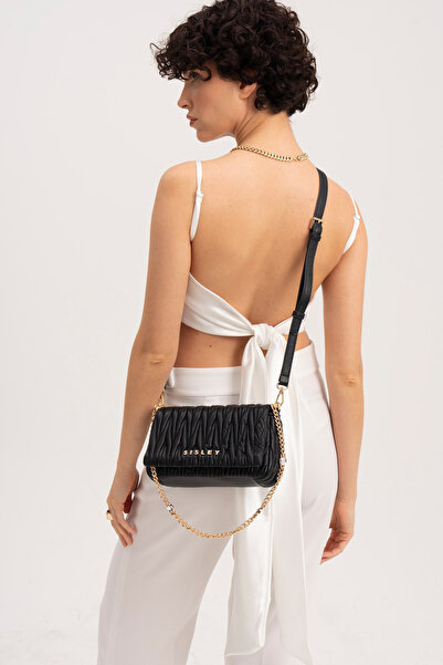 Sisley Geantă neagră tip crossbody pentru femei - Sly059