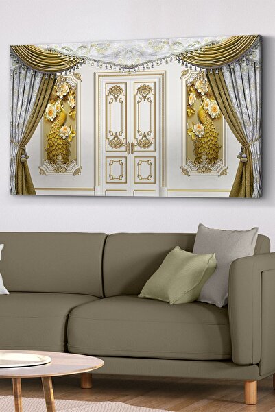 Evinemoda Zlatni paun na platnu - Slika na platnu