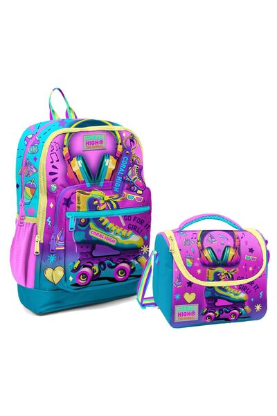 Coral High Dört Bölmeli Kız Çocuk Okul Sırt Çantası ve Beslenme Seti - Pembe ...