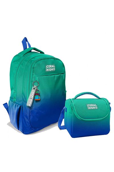 Coral High Three-Compartment Green Saks Backpack + Lunch Set for Boys