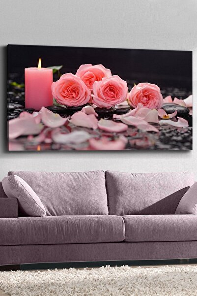 Evinemoda Gül Ve Mum Kanvas-canvas Tablo