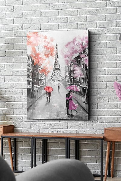 Evinemoda 45x65 Cm Eyfel Kulesi Aşk Kanvas - Canvas Tablo