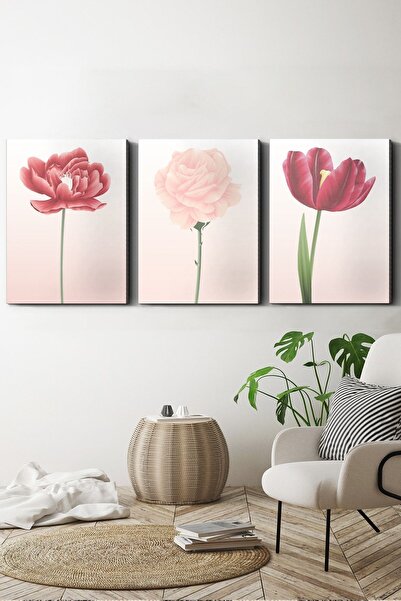Evinemoda Flowers 3 Piece Canvas - Canvas Painting