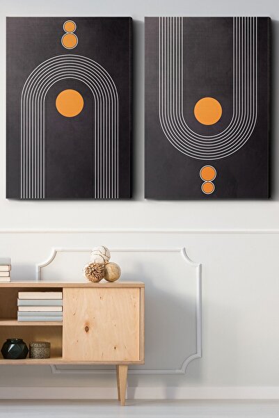 Evinemoda 45X65 cm Abstract Art 2 Piece Canvas - Canvas Painting