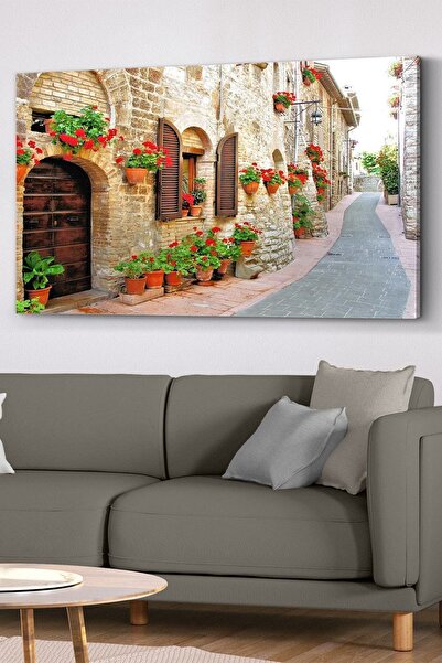 Evinemoda Çiçekli Yol Kanvas - Canvas Tablo