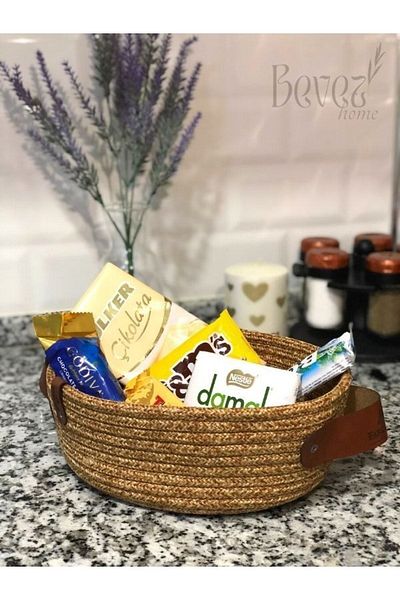 BEVEZ HOME Coș multifuncțional din răchită din iută