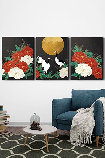 Evinemoda Cveće 3-dijelni platno - Slika na platnu