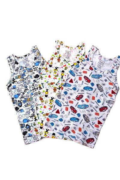 trenddünya Tutku 3-Piece Boy Colorful Cotton Undershirt