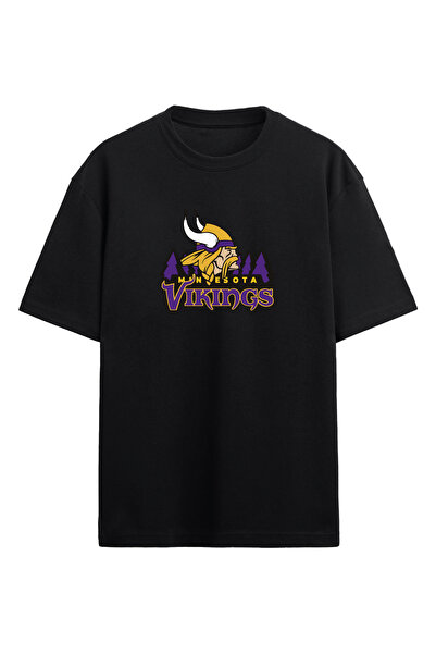 BA Sportswear تي شيرت فايكنغز مينيسوتا أسود للجنسين