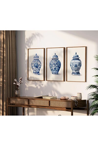 woodhomeworks Ahşap 3'lü Çerçeveli Dekoratif Tablo qmrc