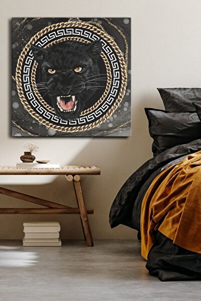 Evinemoda Kükreyen Panter Tek Parça Kare Kanvas - Canvas Tablo