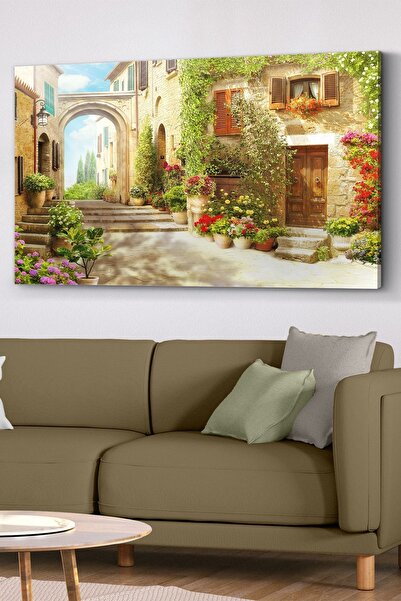 Evinemoda Çiçekli Yol Kanvas - Canvas Tablo