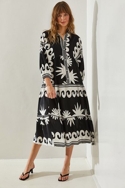 Bianco Lucci Viscose Patterned Women's Dress - Multi60171051